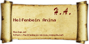 Helfenbein Anina névjegykártya